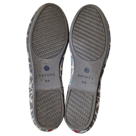 Rothys Size 6.5 Grey Spot Animal Print‎ The Flat Shoes - Picture 9 of 11